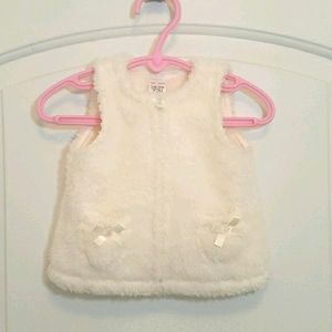 *5/$20* Carter's Plush Ivory Faux Fur Vest